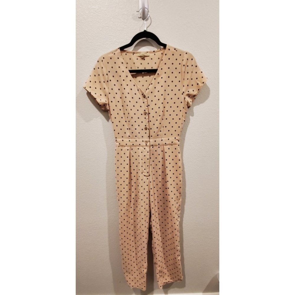 POLAGRAM Nude Polka Black Dots Jumpsuit - Picture 2 of 7